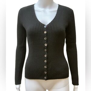 Dolce & Gabbana Ribbed Button-Up Cardigan Sweater | Size Small